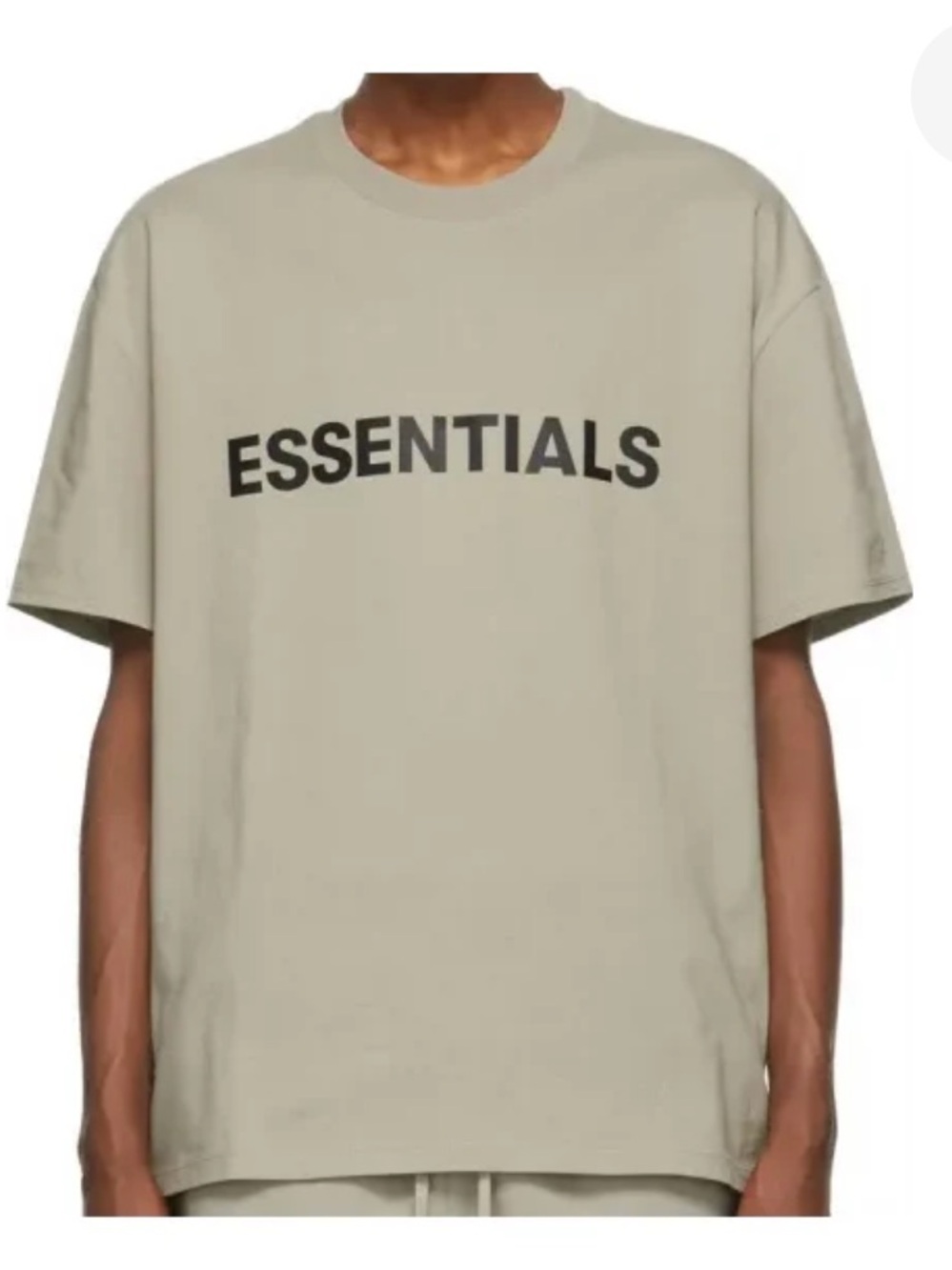 Essentials Beige Tee with Black Lettering